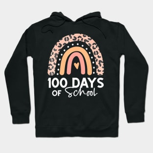 Leopard Rainbow 100 Days Yall 100Th Day Of School Teacher Hoodie